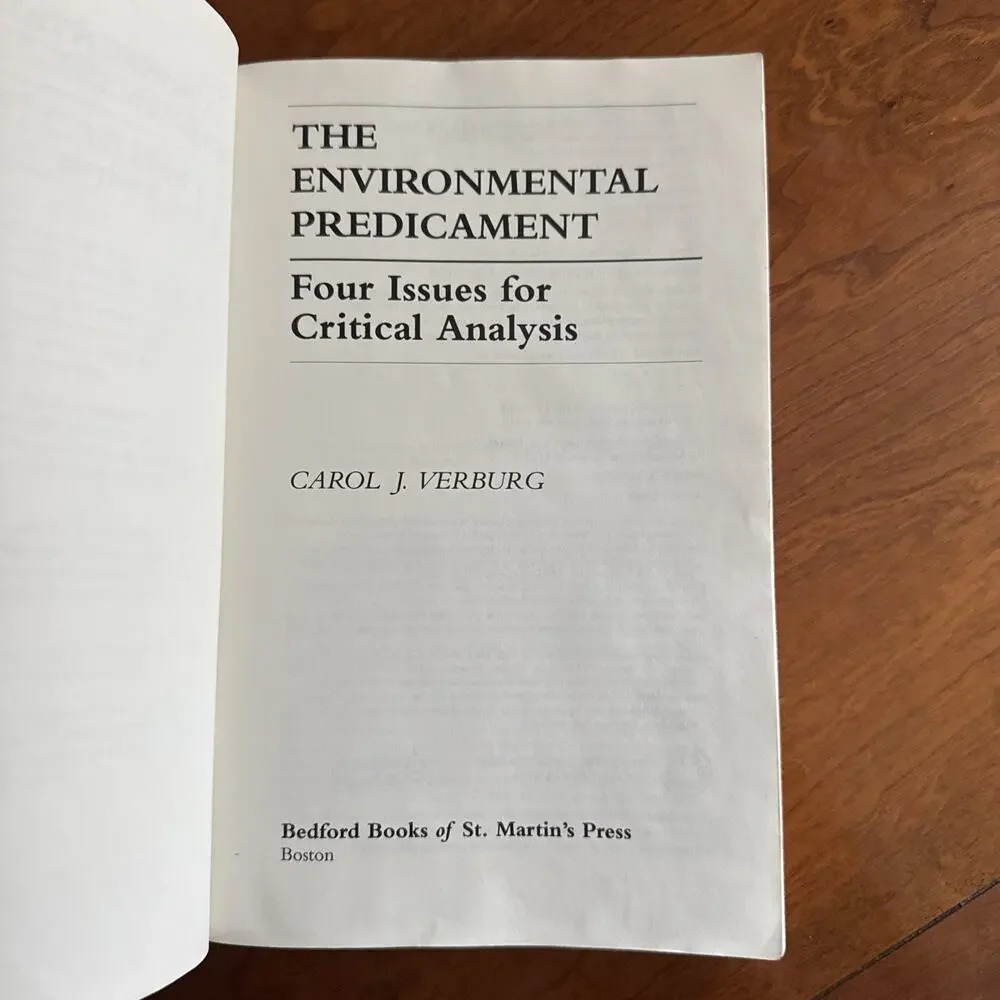The Environmental Predicament : An Argument Reader Paperback Carol‎ J. Verburg